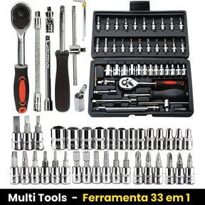 Kit Chave Catraca e Soquetes 46 Peças + Desconto de Lançamento