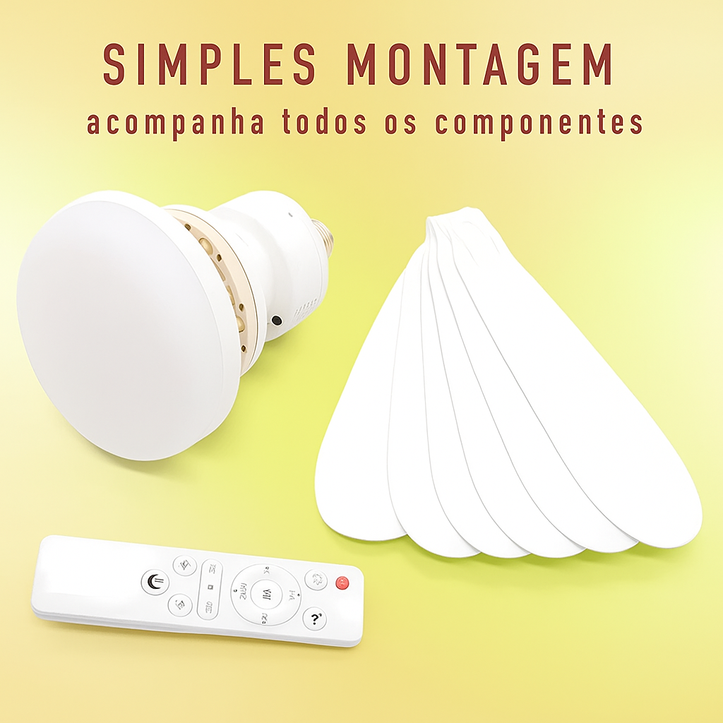 [COMPRE 1 E LEVE 2] Lâmpada Ventilador de Teto com Controle | Instalação Rápida E27