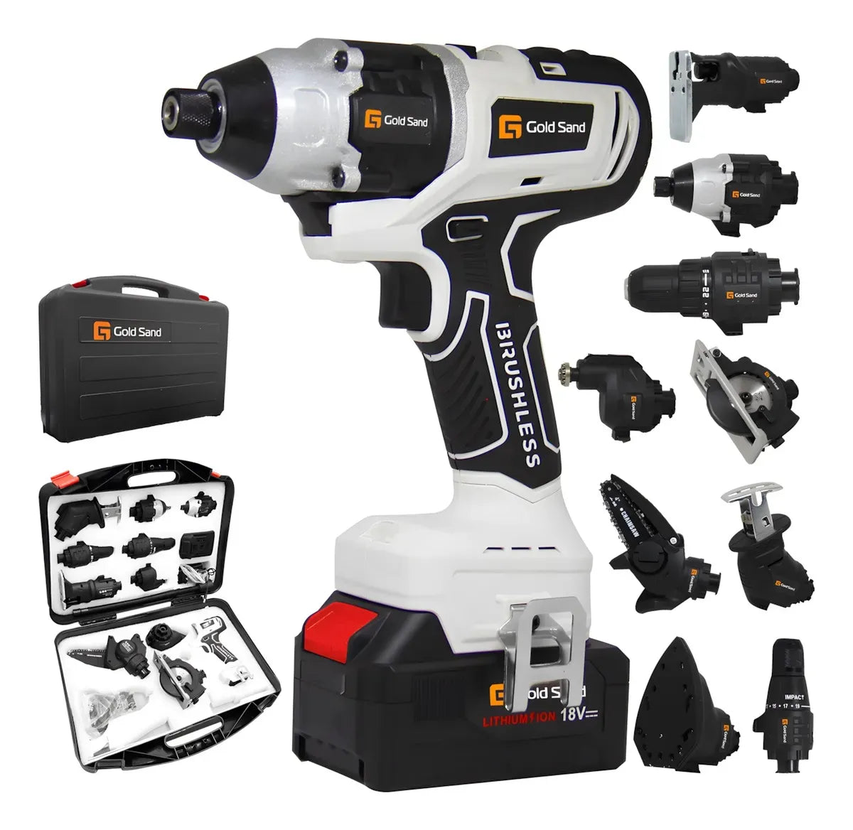 Kit 10 em 1 Parafusadeira Com 2 Baterias Lixadeira Profissional